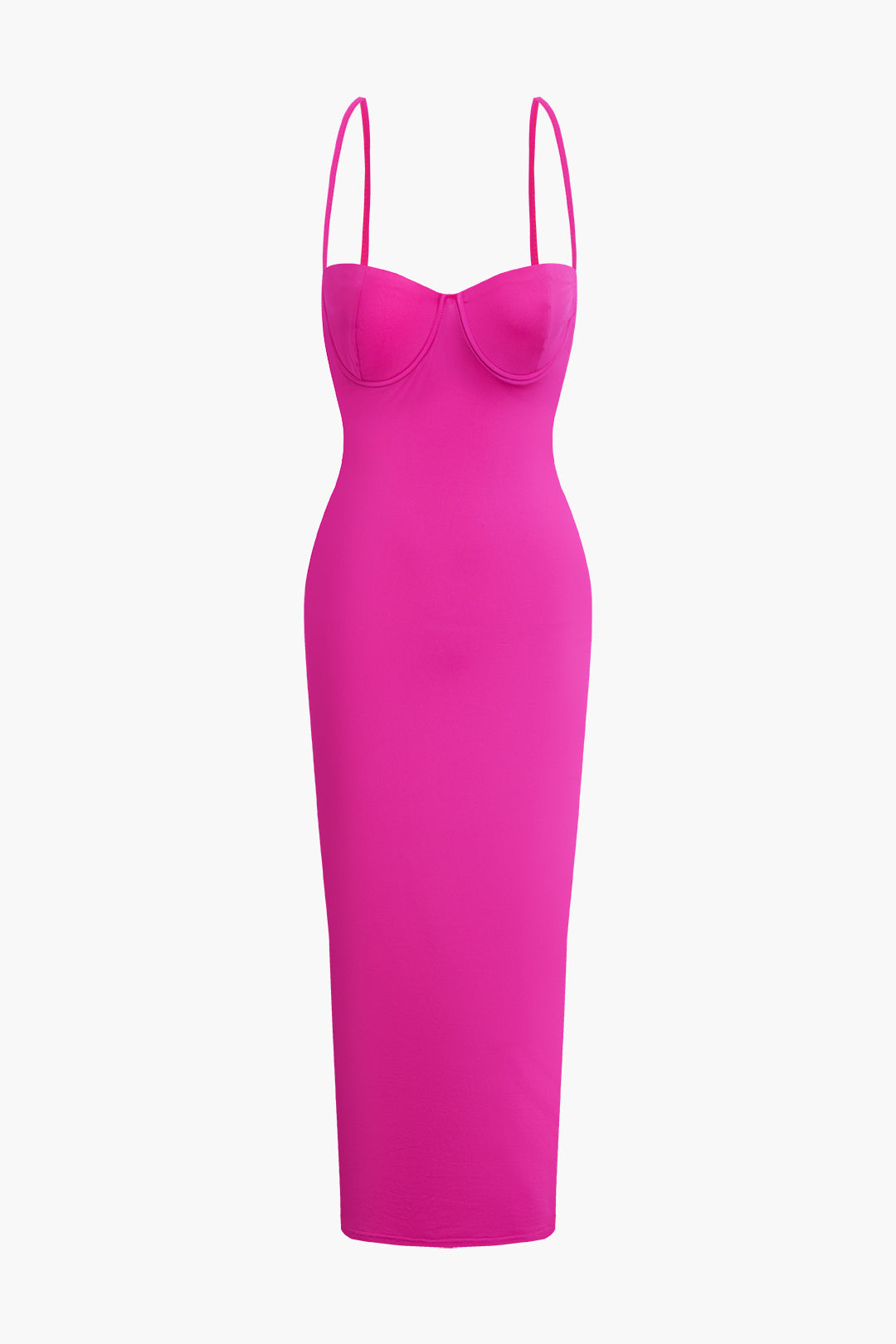 Einfarbiges Classic Slip Maxi Kleid