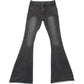 Dark Y2K Washed Stretch Low Waist Flared Jeans