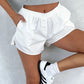 White retro button shorts