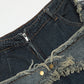 Vintage Baggy Sternmuster Patchwork Jeansshorts