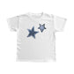 White Y2K star print short sleeve t-shirt