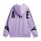 Purple Hip Pop Oversize Letter Print Hoodie