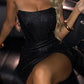 Lelia Mini Dress – Black Glitter 