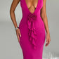 Terina maxikleid - knallrosa