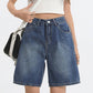 Blue vintage denim bermuda shorts