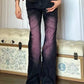 Ombre Purple Y2K Low Waist Slim Flare Jeans