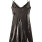 Y2K Cowl Neck Metallic Slip Mini Dress