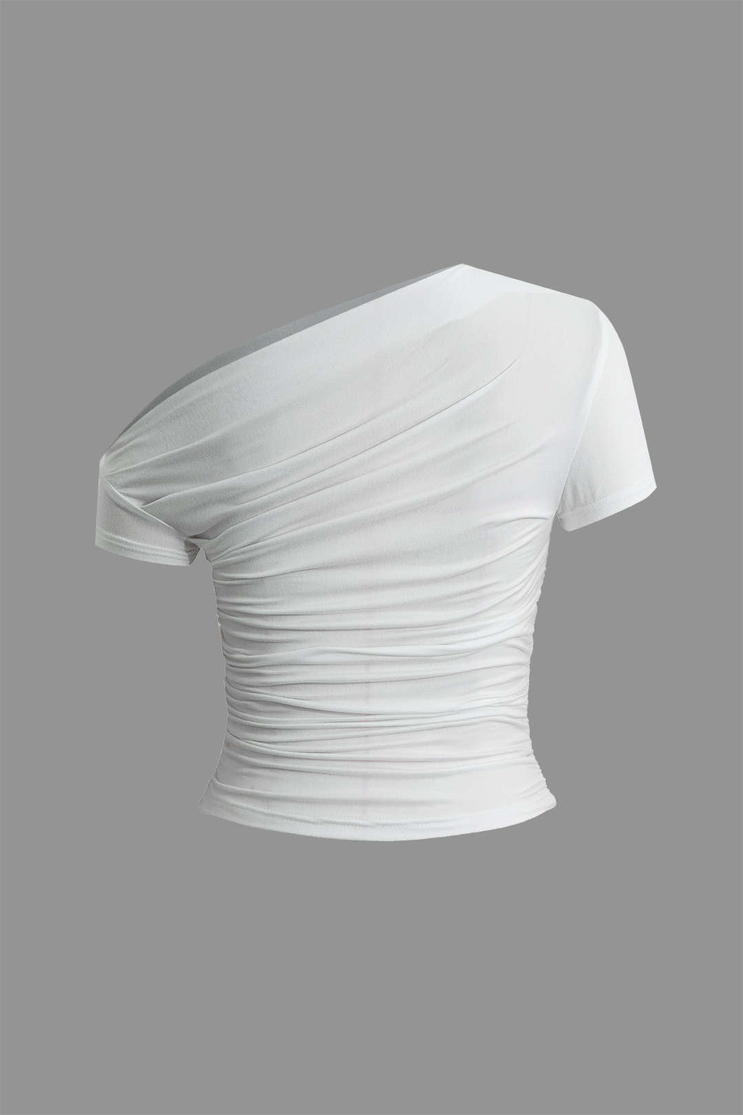 Vintage Asymmetrical Ruched T-Shirt 