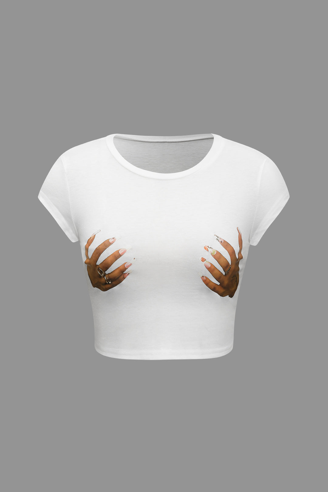 Hip Hop Hands Print Crop Top