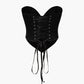 Top a corsetto vintage con orlo a V