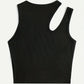 Basic Asymmetrisches Crop Tank Top