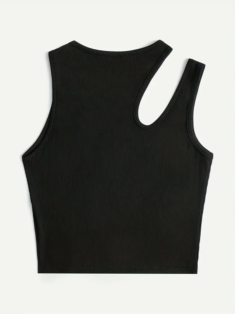 Basic Asymmetrisches Crop Tank Top