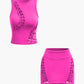 Geflochtenen Cut Outs Tanktop & Rock Set