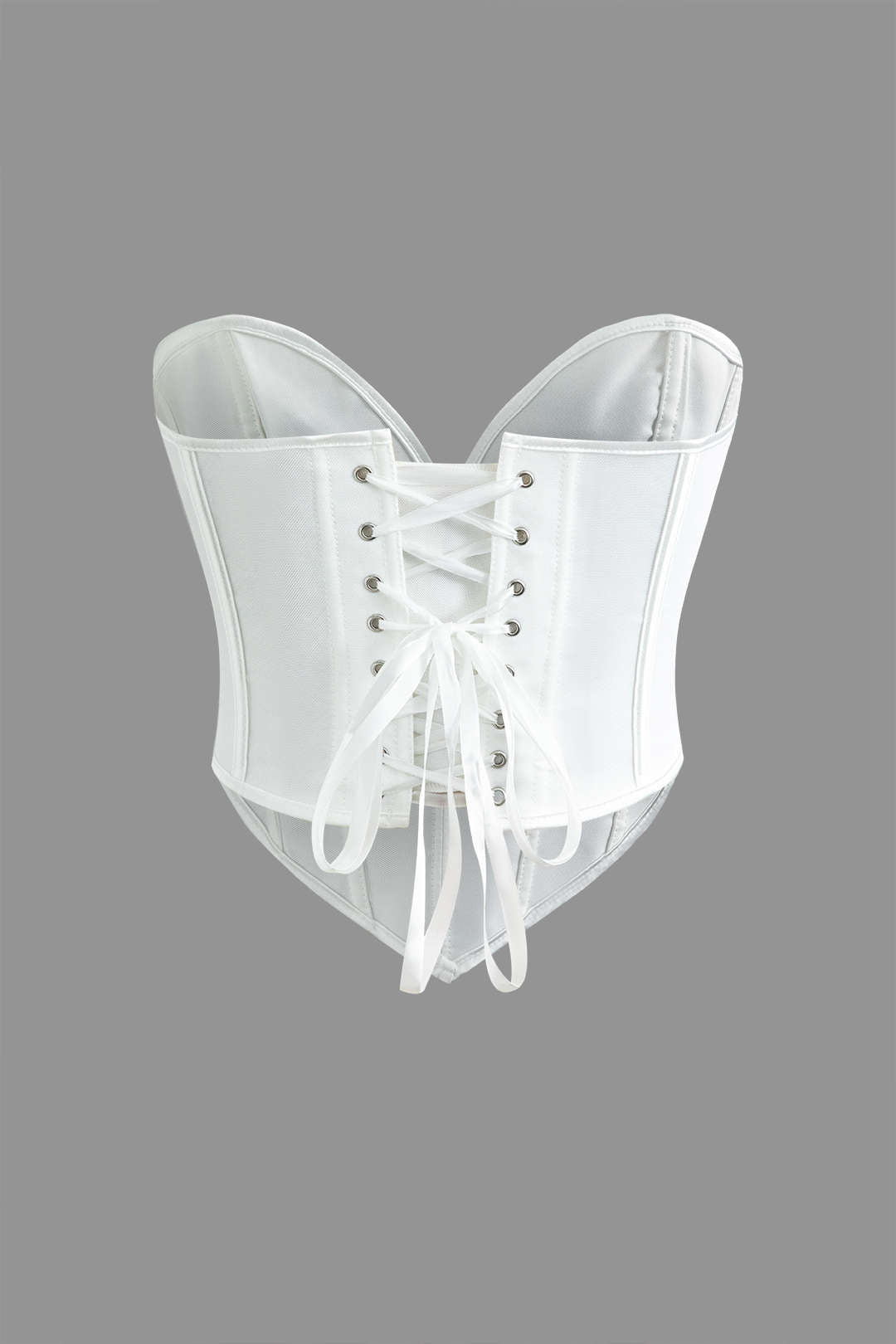 Top a corsetto vintage con orlo a V