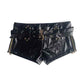 Dunkle Punk PU Leder Hohle Shorts