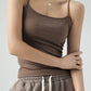 Solid color vintage camisole with round neck