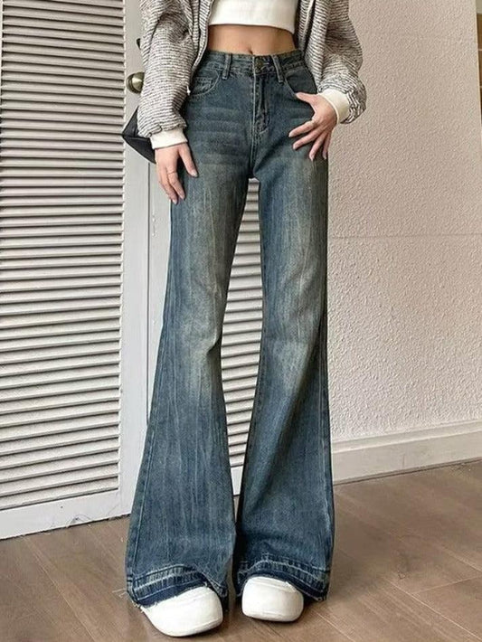 Blaue Vintage High Waist Flared Jeans