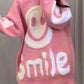 Y2K Smile Print Thick Loose Sweatshirt 