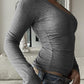 Gray 2000s low cut long sleeve shirt