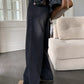 Dunkle Vintage Gewaschene Boyfriend Jeans mit Hoher Taille