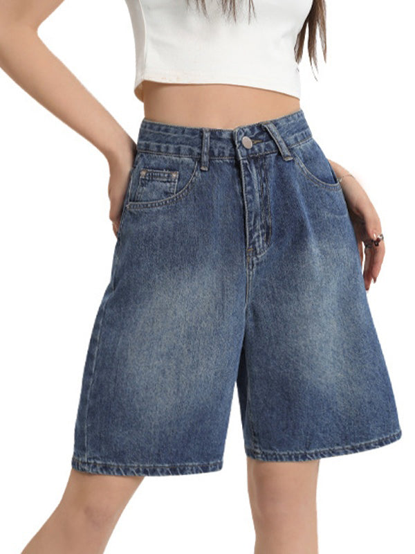 Blaue Vintage Denim Bermuda Shorts