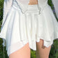 White vintage mini skirt with irregular hem