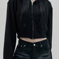 Classic Black Versatile Solid Color Corduroy Cardigan Made of Plush 