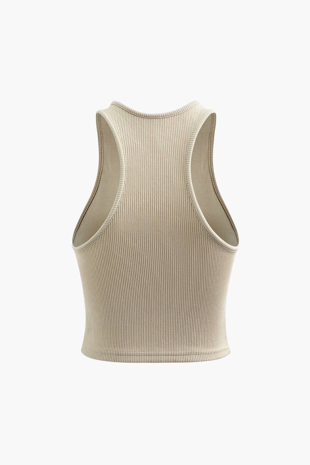 Ribbed knit tank top with seam detail