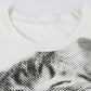 Vintage Katze Druck Kurzarm Crop Top