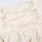 White Sweet Wrap Ruffle Mini Skirt with Lace Hem and Tiered Inserts