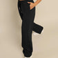 Black classic loose fit jogging pants with drawstring