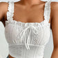 Top corto bianco vintage Coquette 