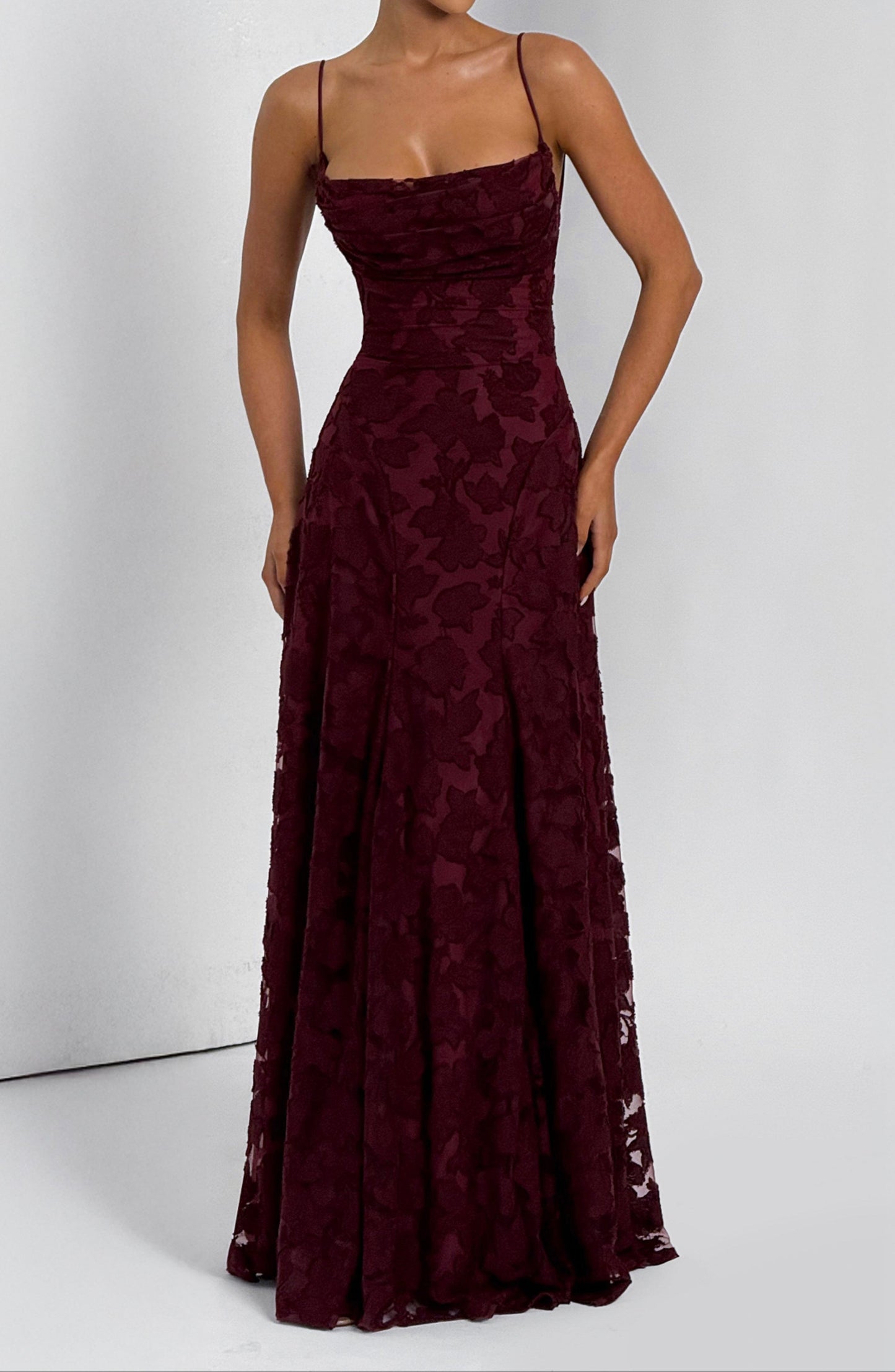 Bella maxi dress – cherry lacquer