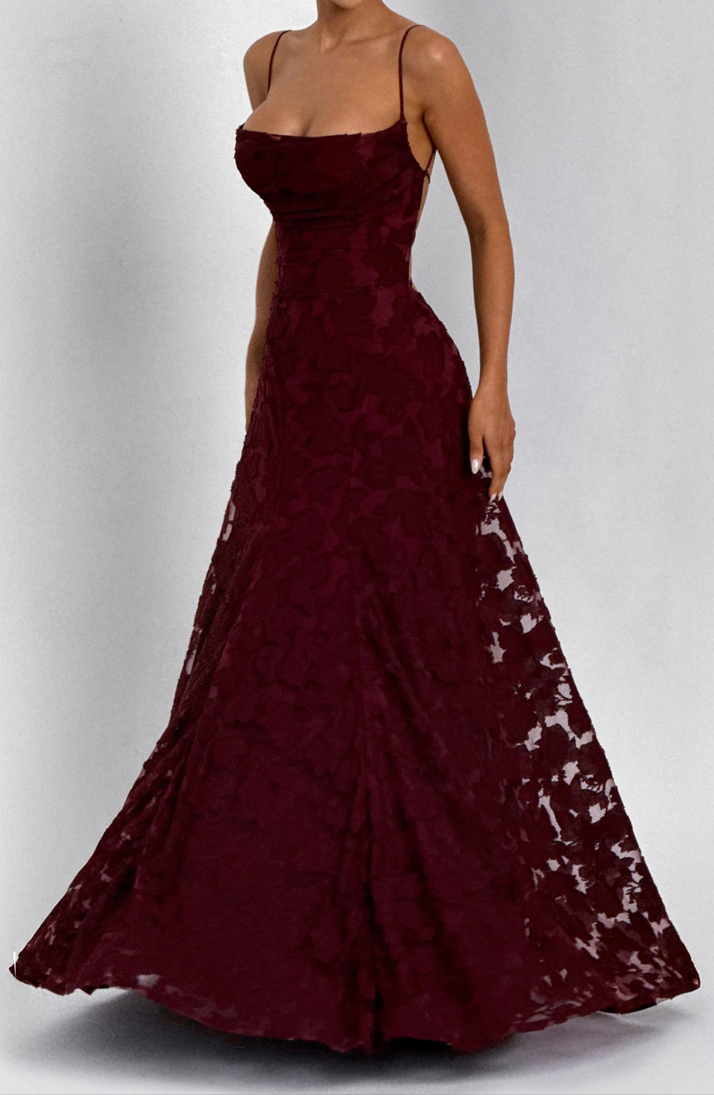 Bella maxi dress – cherry lacquer
