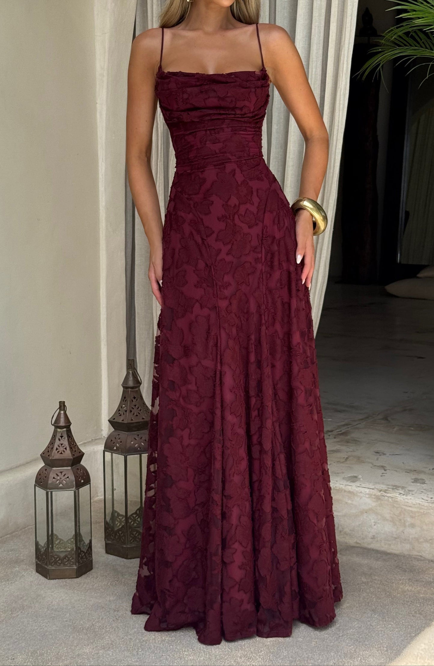 Bella maxi dress – cherry lacquer