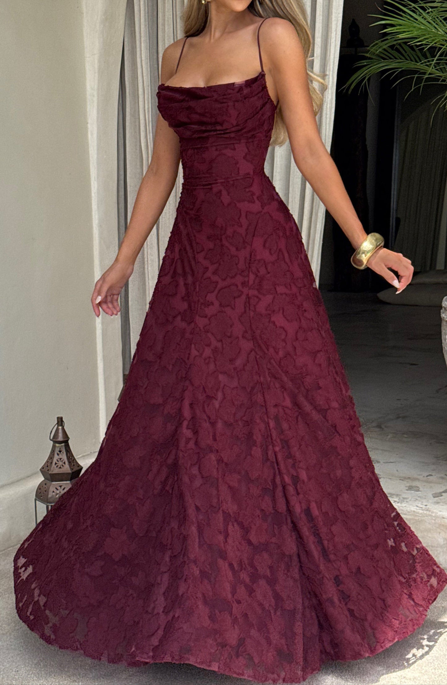 Bella maxi dress – cherry lacquer