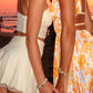 Giovanna Orangefarbenes Minikleid mit Blumenmuster