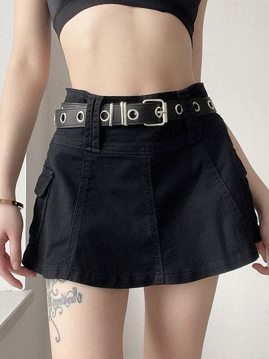 Vintage Mini Skirt with Lined Cargo Pockets