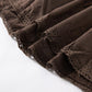 Brown Vintage Tiered Midi Skirt