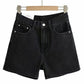 Shorts in denim lavato classico nero