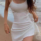 White Vintage Summer Beach Slim Mini Dress