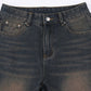 Faded Wash Dark Baggy Boyfriend Jeans