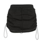 Baggy parachute mini skirt with drawstring