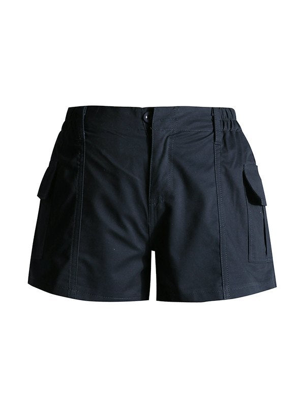 Marineblaue Vintage Micro Cargo Shorts mit Taschen