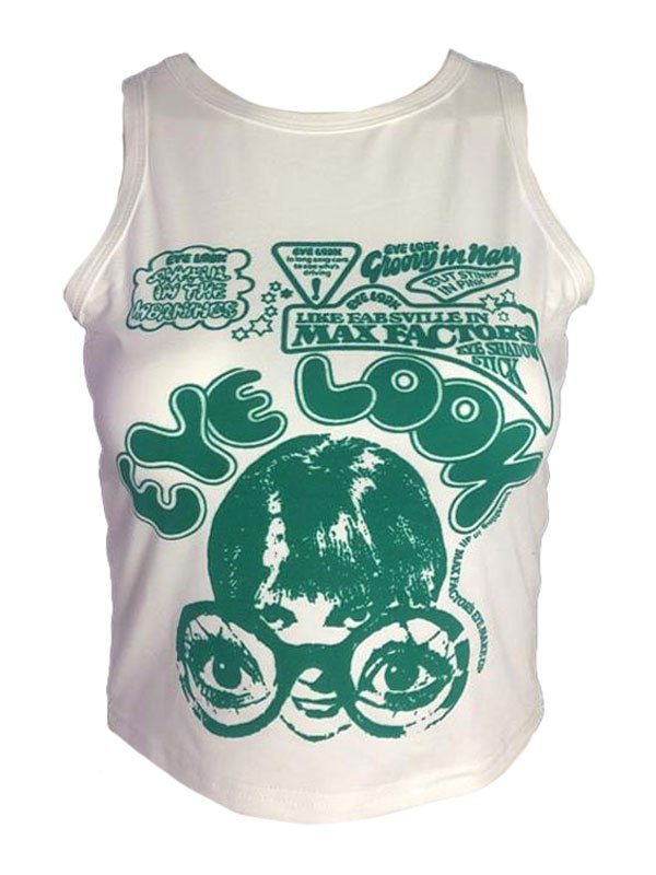 Crop Tank Top mit Eye Look Grafik