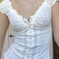 Knopfleiste Bestickte Spitzen Crop Bluse