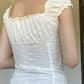 Knopfleiste Bestickte Spitzen Crop Bluse