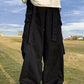 JY メンズ バギー カーゴ パンツ ストラップ ディテール ポケット付き/バギー メンズ カーゴ パンツ ストラップ ディテール ポケット