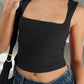 Black Classic Basic Crop Tank Top