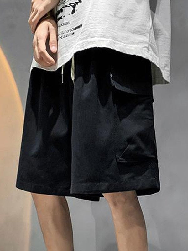 Schwarze Vintage Lässige Baggy Cargo Shorts